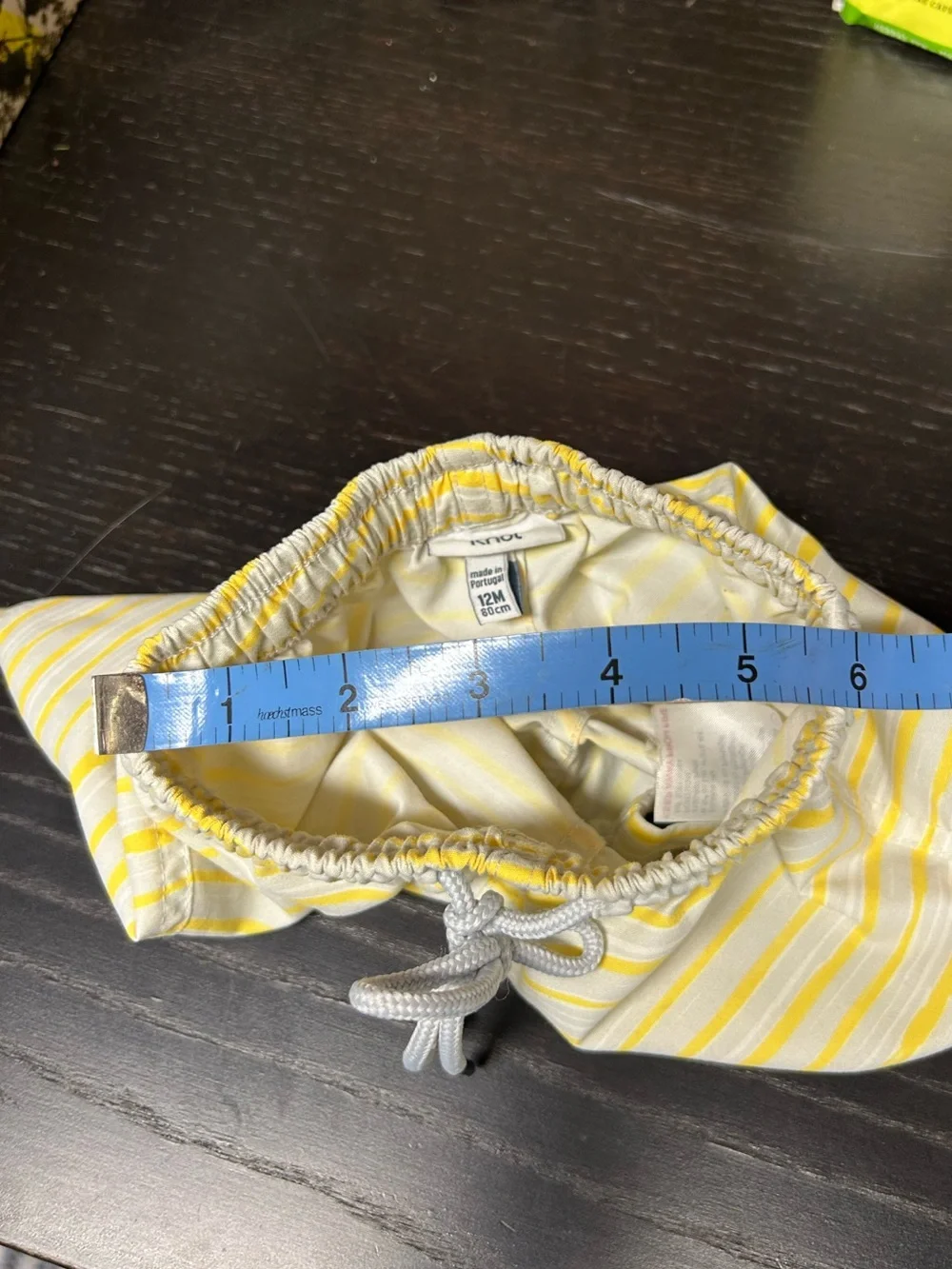 Knot Kids Yellow & Grey & White Striped Swim Trunks 12 months